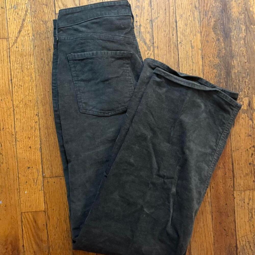 Deep green wide leg corduroy